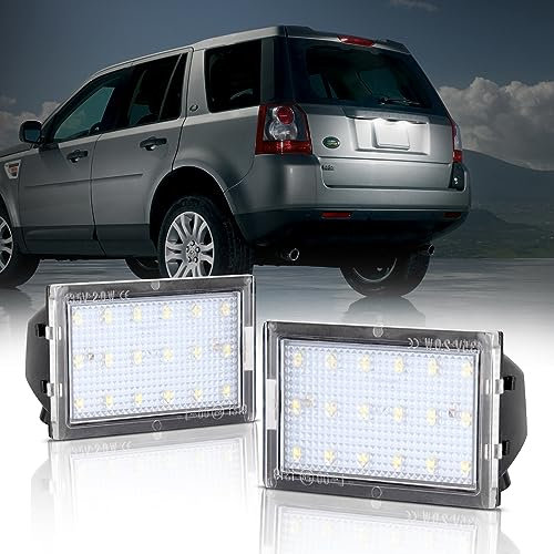 POPMOTORZ LED Number Plate Light, 2 Pcs LED License Plate Light Lamp with Canbus Design Error Free 2835 SMD 6000k Xenon White for L-and R-over Discovery 3 Discovery 4 Freelander 2 Rang Rover Sport