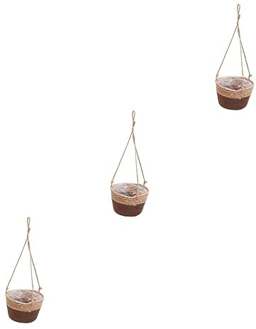 ABOOFAN 3st Pflanzgefäße Für Zimmerpflanzen Blumentopf Aus Seegras Hyazinthe Pflanzer Hängend Sukkulenten Blumentopf Topf Für Pflanzen Im Innenbereich Anlage Hölzern Aufbewahrungskorb