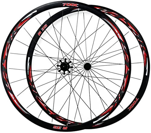 Samnuerly 700C C/V-Bremse, Fahrrad-Laufrad, Rennrad, Aluminiumlegierung, Schnellspanner, doppelwandige Leichtmetallfelgen für 7–12-Gang-Laufradsatz