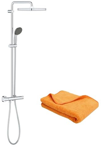Colonne de douche Grohe avec mitigeur thermostatique Vitalio start system 250 Cube + Microfibre