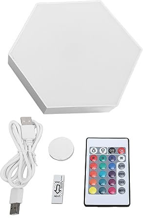 Hex Lights RGB Berührungsempfindliches Quantum-Licht, Energiesparend, Fernbedienung, Farbige LED, Einzelne, Stilvolle Hex-Wandleuchte für Schlafzimmer, Kinderzimmer, Flur,