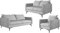 S-Style Möbel Nina Sofagarnitur 3 2 1 Polstergarnitur Couchgarnitur Couch-Set 3-Sitzer Sofa 199x91x86cm 2-Sitzer Sofa 138x91x86cm Sessel 74x91x86cm Schwarze Metallfüße Silber