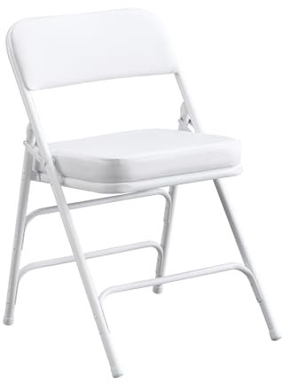 BOOSDEN Klappstuhl Gepolstert, Garten Klappstuhl, Balkonstuhl, Klappstuhle für Küche, Esszimmer, Büro, Outdoor, Garten, Balkon, Weiß