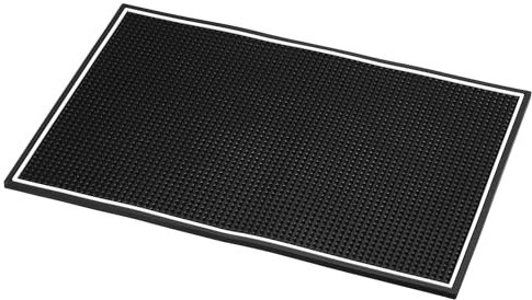 PATIKIL Tapis de Bar en Pvc de 18 x 12 x 0,4, Tapis Antidérapant pour Service de Bar, Tapis de Comptoir Anti-Éclaboussures pour Cuisine, Restaurant, Bar, KTV, Noir, Blanc