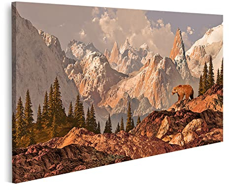 islandburner Prime Bild auf Leinwand Grizzly Bär In Den Rocky Mountains Bergen Bilder Wandbilder Poster