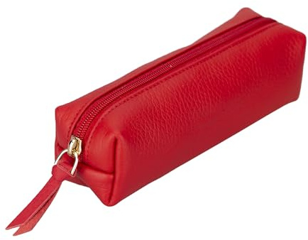 Stifte-Etui, Stylisches Stiftemäppchen mit Reißverschluss, Tasche für Kugelschreiber, Füller, Pinsel etc, Federmäppchen für Schule, Uni & Büro, Schminktasche Multibox (Rot)