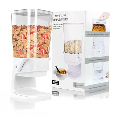 Dispensador de Alimentos de Plástico para Cereales y Arroz - Contenedor de Alimentos Secos 5.5L