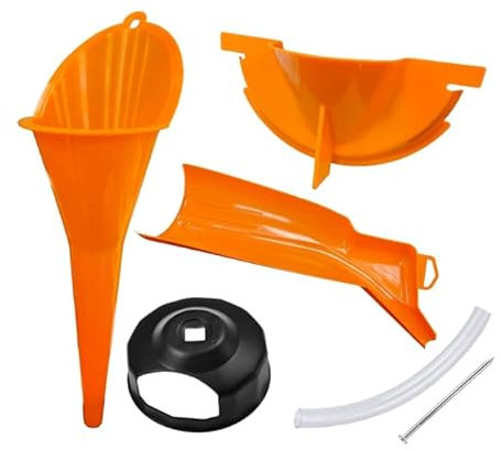 Lot de 6 outils de vidange d'huile pour Harley, entonnoir à huile primaire, entonnoir de filtre à huile anti-goutte, entonnoir de remplissage de carter de vilebrequin, kit d'outils de clé de filtre à