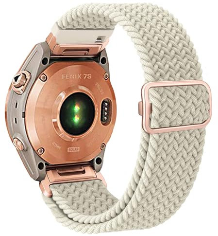 TUCOMO Nylon Geflochtenes Armband Kompatibel mit Garmin Fenix 7S / Fenix 6S / Fenix 5S / Descent Mk2S, Quick Fit 20mm Loop Dehnbare Elastische Uhrenarmband für Garmin epix Pro 42mm Herren Damen