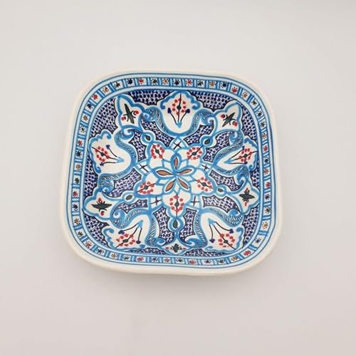 YODECO Piatto quadrato Marocchino Turchese - L 23 cm