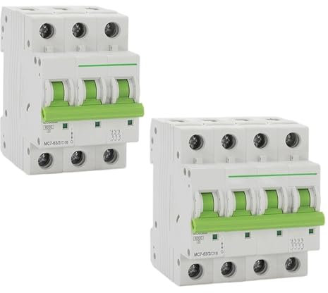 Courbe D MCB 3P 4P 6A 10A 16A 20A 25A 32A 40A 50A 63A Disjoncteur Miniature 6KA 110V/220V/400V 50/60HZ Type D Commutateur TOMC7-63 1 Pièces (Size : 4, Color : D32)