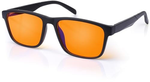 MOSSLIAN Occhiali Gaming, Occhiali Blue Blocker Sonno,Occhiali Lenti Gialle,Occhiali Luce Blu Uomo Donna,Anti-Fatica,Adatto per schermi, giochi, televisori, telefoni cellulari