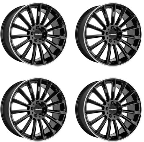 4x Carmani Felgen 17 Fritz 8.0x18 ET45 5x112 black lip polish kompatibel mit Audi A3 A4 A6 A8 Q2 Q3 TT