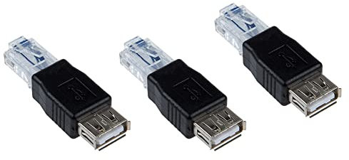 Heozlion 3 adaptadores de enchufe USB A hembra a Ethernet RJ45 macho