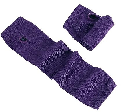 Anevous 1 Paar Damen Lange Fingerlose Handschuhe, Winter Stricken Armwärmer, Fingerlos Armstulpen Damen, Stulpen Handschuhe, Langarm Fäustlinge für Frauen Herbst Winter,Violett