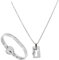 Holibanna Heart Lock Couples Necklace Bracelet Set Love Key Lock Jewelry Stylish Pair for Couples Comfortable Sturdy