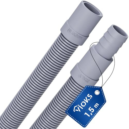 VIOKS Abwasserschlauch Waschmaschine Ablaufschlauch Verlängerung 1,5 Meter Gerade/Gerade Ø 19mm für Geschirrspüler und Waschmaschine & Abwasserschlauch Spülmaschine Abflussschlauch Waschmaschine