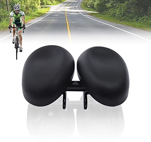 Fahrradsattel Ohne Nase - Ergonomischer Fahrradsitz Stoßdämpfung Sitzpolster Mountainbike-Sattel Breite Einstellbar 21.9-24.6cm Nasenloser Wasserdichter Fahrrad Sattel für Alle Fahrräder Schwarz