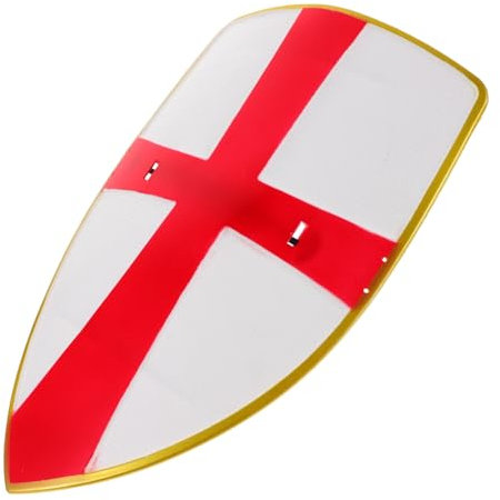 VALICLUD Kinderschild Spielzeugschild aus Robustem Kunststoff mit Realistischem Mittelalter Design Rotes Schild für Jungen und Mädchen Rollenspiel Requisite für Kostüm und Party