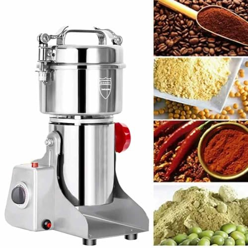 Blendra Flour Mill,3000W Stainless Steel Spice Grinder Electric,28000RPM High-Speed,800g Dry Food Grinder for Spices,Coffee Beans, Herbs, Seeds,Overload Protection