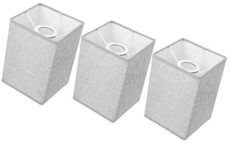 Holibanna Lámparas Clásicas y Decorativas Pantallas Cuadradas Techo de Lino Fáciles de Instalar Diámetro de Instalación de 4 Cm, Pack de 3 Unidades para Hogar y Bar