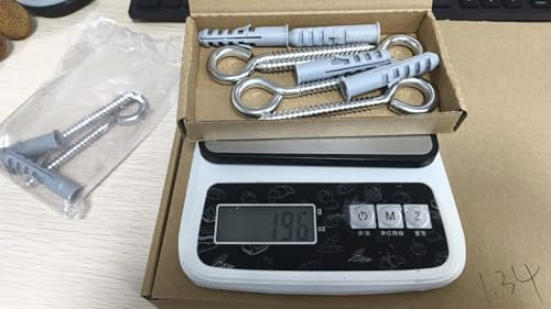 4 Pezzi Occhielli a Vite M8-105 mm, Ganci con Occhiello in Acciaio Inossidabile, Viti a Occhiello con Tasselli, Resistenti Gancio, Bulloni a Anello per Amache, Sedie a Dondolo, Poltrona Sospesa