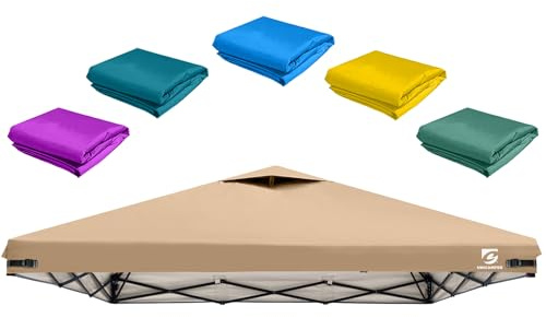 UNICAMPER Ersatzdach für Pavillon 3x3 m, wasserdichter Ersatzbezug mit Doppelbelüftung, passend für Pop-Up-Pavillons mit geraden Standbeinen, Dachbezug ohne Gestell
