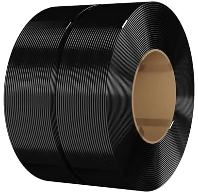 eSUN PLA Refill Filament 1.75mm, Schwarz, 2KG | Spulenloses 3D Druck Filament Maßgenauigkeit +/- 0.05mm, 1 kg pro Spule, 2 Spulen für 3D Drucker