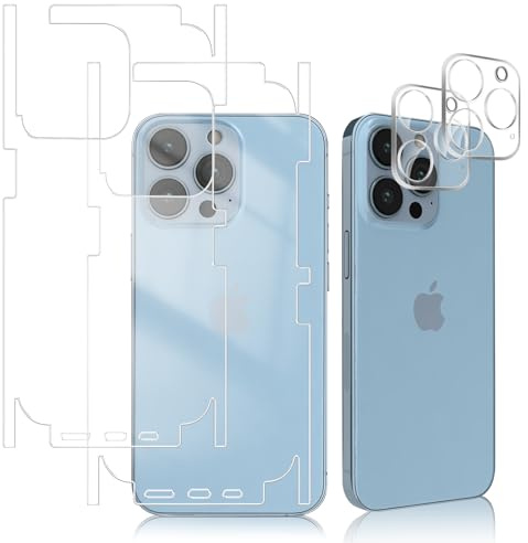 KeHowy Back Screen Protector Compatible with iPhone 13 Pro, [2+2 Pack] Soft TPU Protection Protective Film + Tempered Glass Camera Protection, Anti-Scratch Back Film for iPhone 13 Pro
