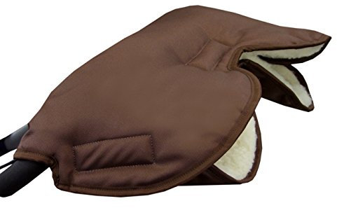 BAMBINIWELT universaler Muff Handwärmer Handschuhe für Kinderwagen Buggy Jogger mit Wolle UNI (Braun.) XX