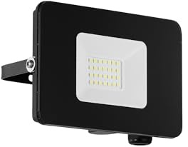 Eglo LED Outdoor Spotlight Faedo 3, Single-Flame Exterior Light | aluminium wall spotlight, colour: white, clear glass, 20 watts, IP65