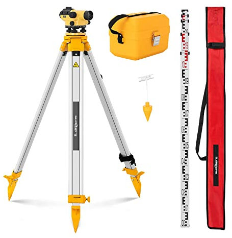 Steinberg Systems Nivel Óptico Para Topografía SBS-LIS-28/36 (Con trípode y mira, 28 aumentos, Lente 36 mm, Desviación 1,5 mm, Compensador magnético)