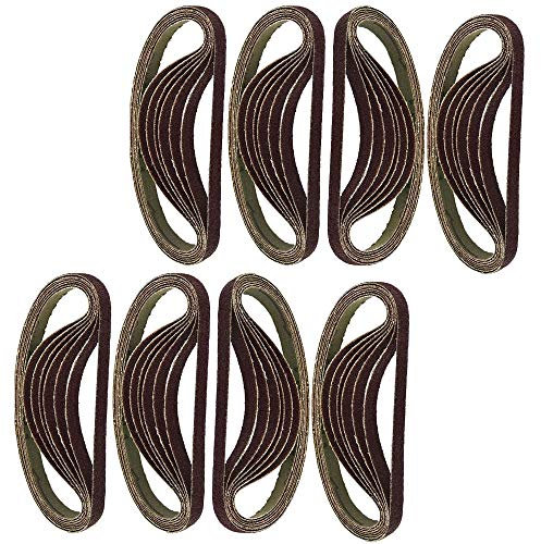 50 Pcs 330 x 10mm Air Finger Sander Sadning Belt Set 60/80/100/120 Grit Replacement