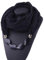MoreChioce Damen Schlauchschal,Ethno Stil Halskette Anhänger Schal Musselintuch Ring Halsschmuck Loop Schal Set Halstuch Winterschal,Schwarz