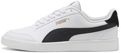 PUMA Unisex Puma Shuffle Sneakers, Puma White-Puma Black-Puma Team Gold, 3.5 UK