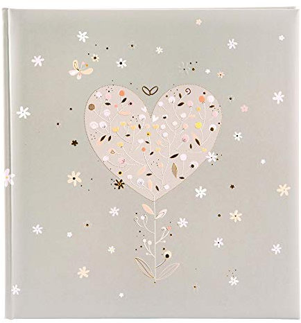 goldbuch Elegant Heart Hochzeitsalbum Turnowsky Design, Fotoalbum mit 60 weißen Seiten und Pergamin, Erinnerungsalbum mit Goldprägung, Kunstdruck Album mit Blumen Herz, Papier, ca. 30 x 31 x 4 cm