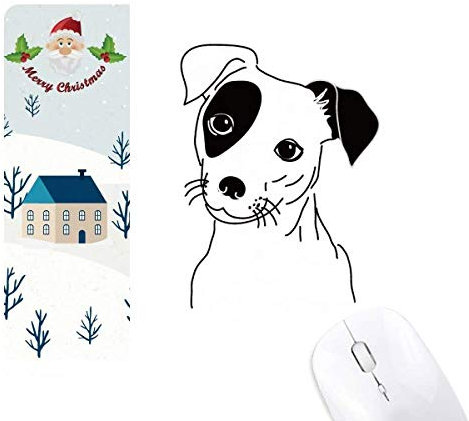 Tapis de souris motif chien dessin animé noir maison Père Noël cadeau