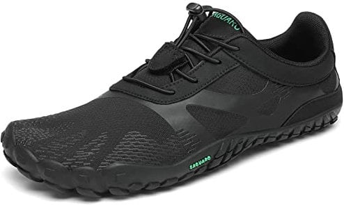SAGUARO Barfußschuhe Herren Minimalistische Leicht Barfussschuhe Damen Atmungsaktive Traillaufschuhe Zehenschuhe Schwarz Gr.43