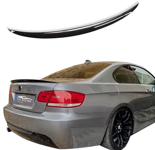FLY DESIGN 70222 Heckspoiler passend für BMW E92 Coupe 3er, Heckflügel, Spoilerlippe für Auto-Tuning, in High-Kick-Still, ABS Kunststoff, Saphirschwarz 475 lackiert
