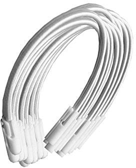 PisciHogar Tensores Lona de Piscina. Goma elástica de Gran Resistencia para el cobertor de Invierno. Regulables. (16 und, Blanco)