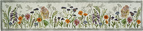 Sander Tischband Tischläufer Garden Delight Frühling Gobelin 20 x 96cm Artikel 61924 Fb. 40 Creme bunt Blumen Wiese