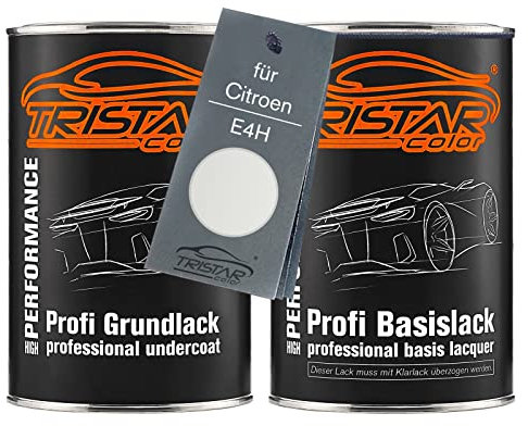 TRISTARcolor Pintura automotriz Set bote listo para pulverizar para Citroen E4H Blanc Oural Fondo + pintura base 2,0 litros 2000ml