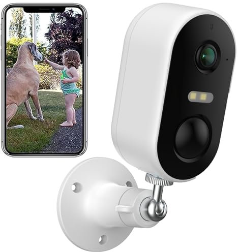 ARENTI Kabellose Sicherheitskamera Aussen, 2K 2,4G WLAN Akku Überwachungskamera Außen, IP Kamera Outdoor mit Bewegungserkennung, Nachtsicht, 2-Wege-Audio, IP65 Wetterfest, Arbeit mit Alexa