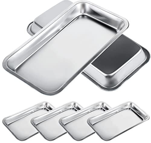 Vegena 6 bandejas para instrumentos de acero inoxidable – Bandeja de laboratorio para herramientas de laboratorio, herramientas dentales