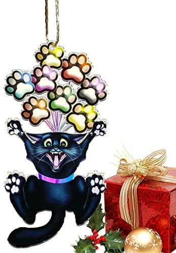 astound Kätzchen-Weihnachtsverzierung,Fadeless 2D Acryl Katze Christbaumschmuck - Weihnachtsschmuck für Veranda, Flur, Büro, Wohnheim, Urlaub
