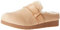 Amazon Essentials Damen Rückenfreie Pantolette Aus Lammfell Mit Memory-Schaum, Sand Suede, 43 EU