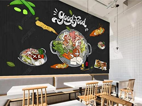 3D Fototapete Benutzerdefinierte Wandbild Hot Pot Restaurant Esszimmer Gourmet Tafel Restaurant Dekor Tapeten Für Wohnzimmer-450Cmx300Cm