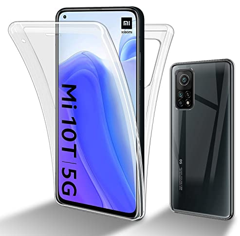 Cadorabo Hülle kompatibel mit Xiaomi Mi 10T / Mi 10T PRO in TRANSPARENT - 360° Full Body Schutzhülle - Front- und Rückenschutz, Rundumschutz mit Displayschutz