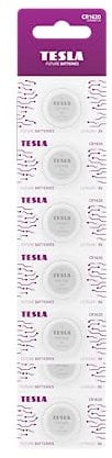 TESLA BUTTON LITHIUM BATTERIES, CR1620 Mercury free Lithium Cell Battery 3V, 7 Year Shelf Life, A Long-lasting, Leak-free, Suitable for flashlights, car keys, watches, key fobs, 5 count [Pack of 1]