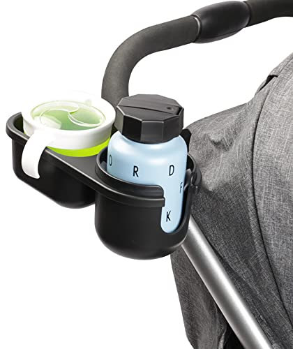 Niciksty Getränkehalter Kinderwagen mit Snack Tablett, 2-in-1 Universal Becherhalter Kinderwagen mit Snackhalter für Kinderwagen, Rollstuhl, Walker